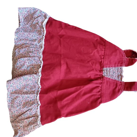 Vintage Girls 4T Dress Toddler 1970's Boho Peasant Jumper Sleeveless - Picture 2 of 6